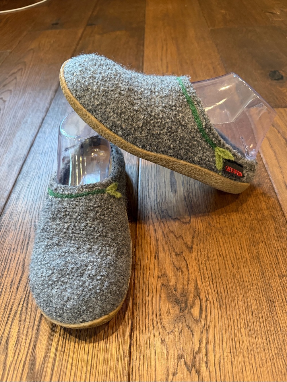 Giesswein Women’s Gray Wool Slip-On Shoes, size 38
